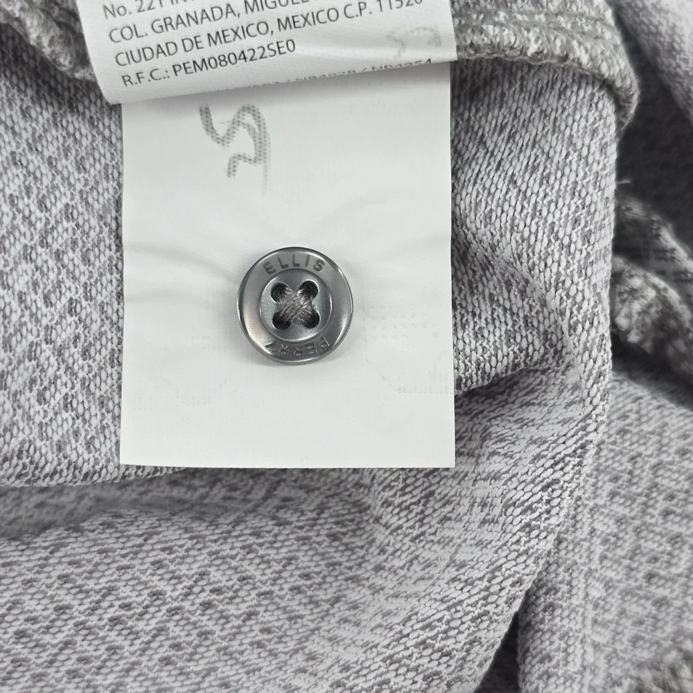 Perry Ellis Polo Shirt Mens Small Grey Geometric Microprint Short Sleeve NWT